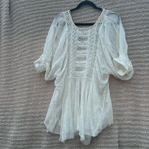 Free People Cream bohemian top